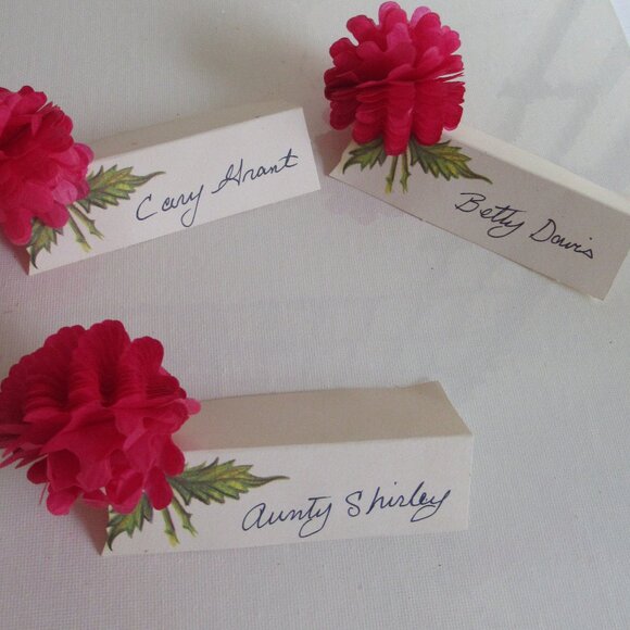 Pinks & Reds, Wedding Place Holders, Floral, Accent, Event, Decor, Vintage - Picture 9 of 9